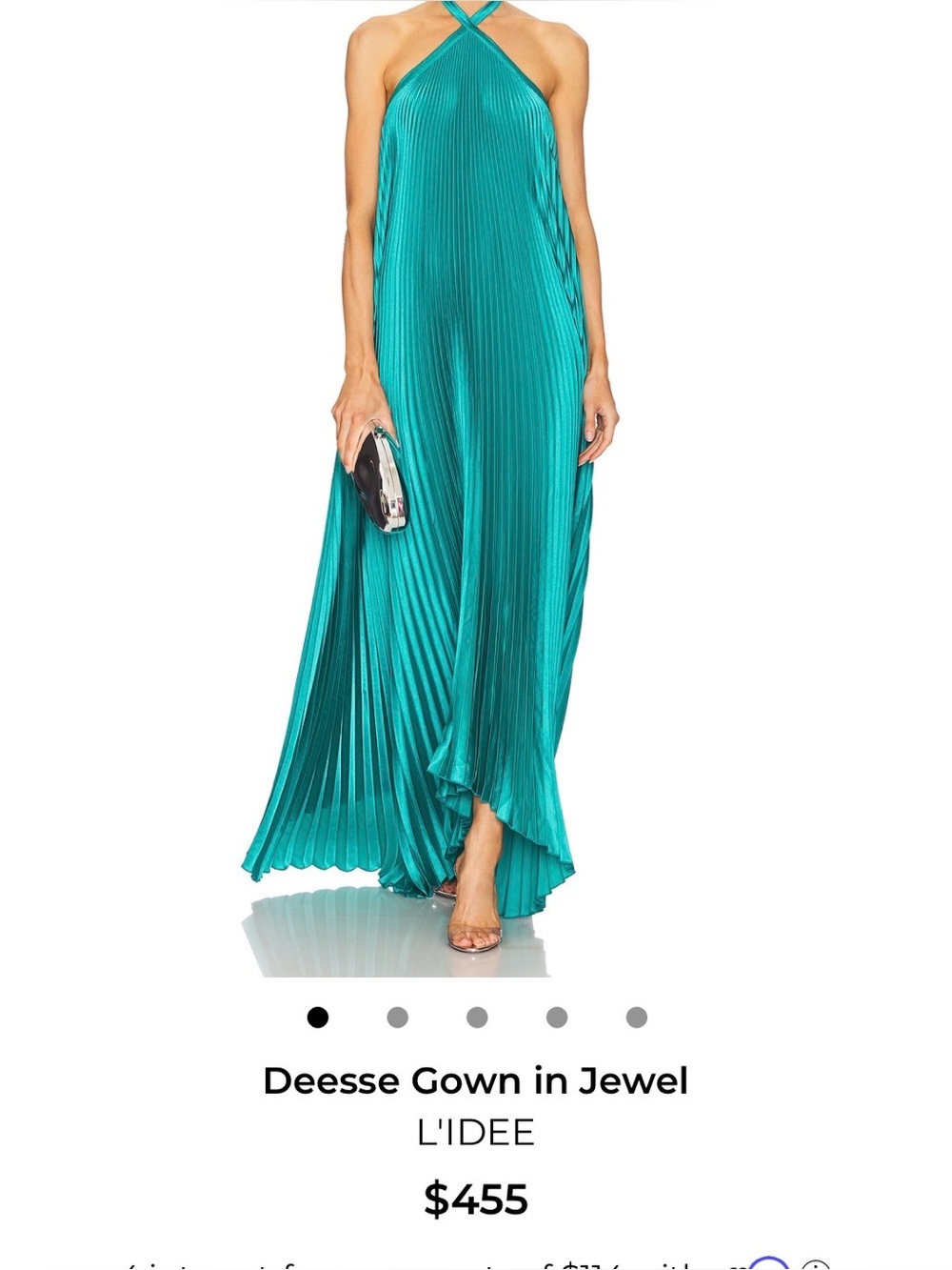 L'IDEE Deesse Jewel Halter Pleated Maxi Gown - Jewel Teal size 8 never worn!